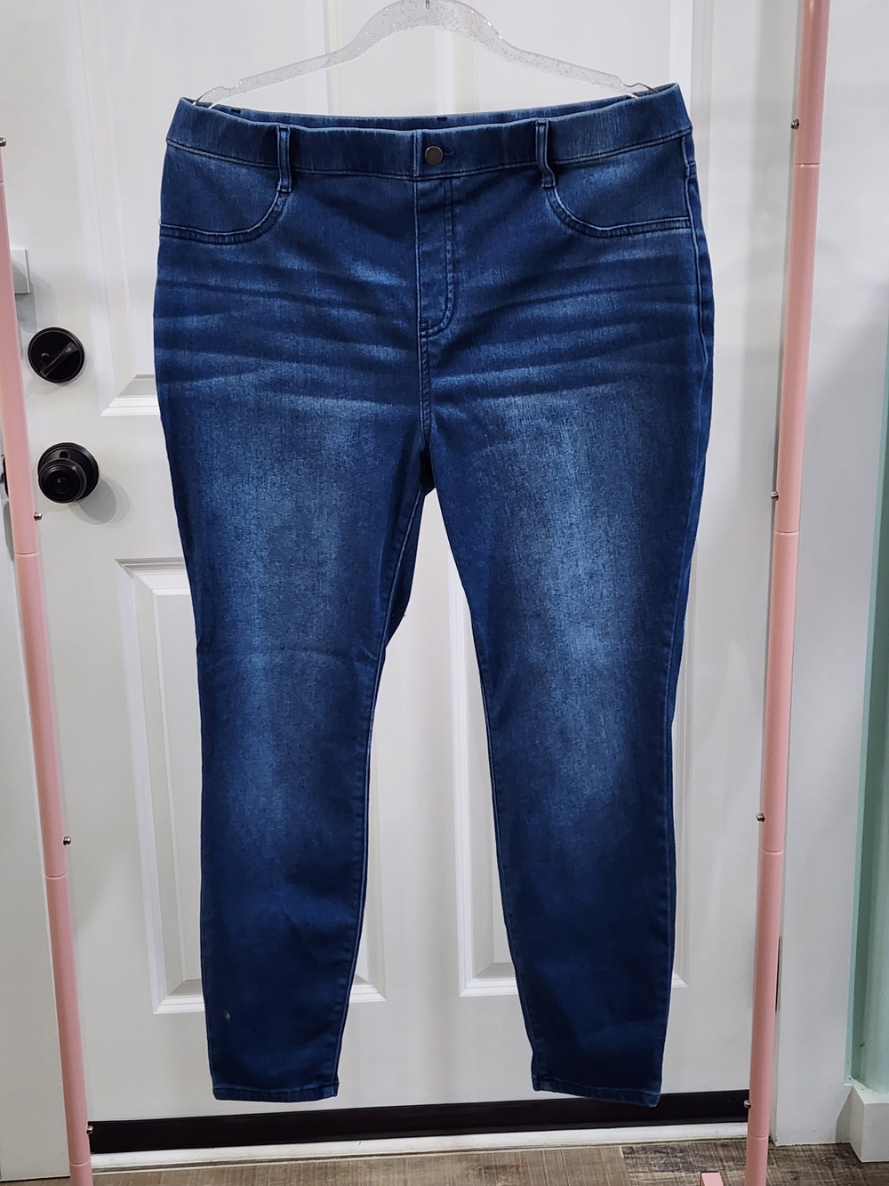NWOT Time and Tru Dark Wash High Rise Skinny Jeggings XL (16-18) Pull On Denim